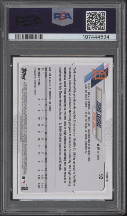 Tarik Skubal 2021 Topps Series 1 RC #92 PSA 9 #2