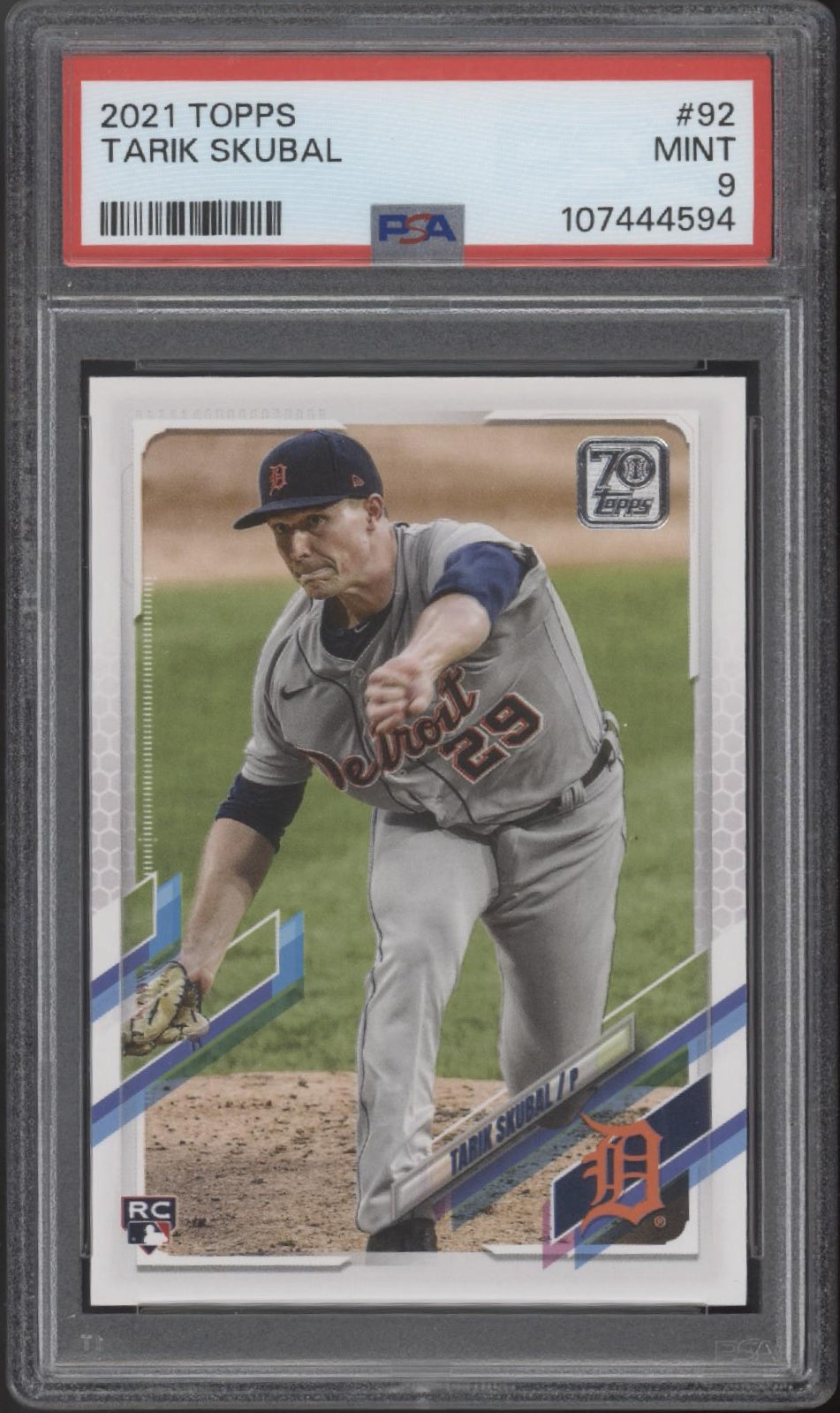 Tarik Skubal 2021 Topps Series 1 RC #92 PSA 9 #2