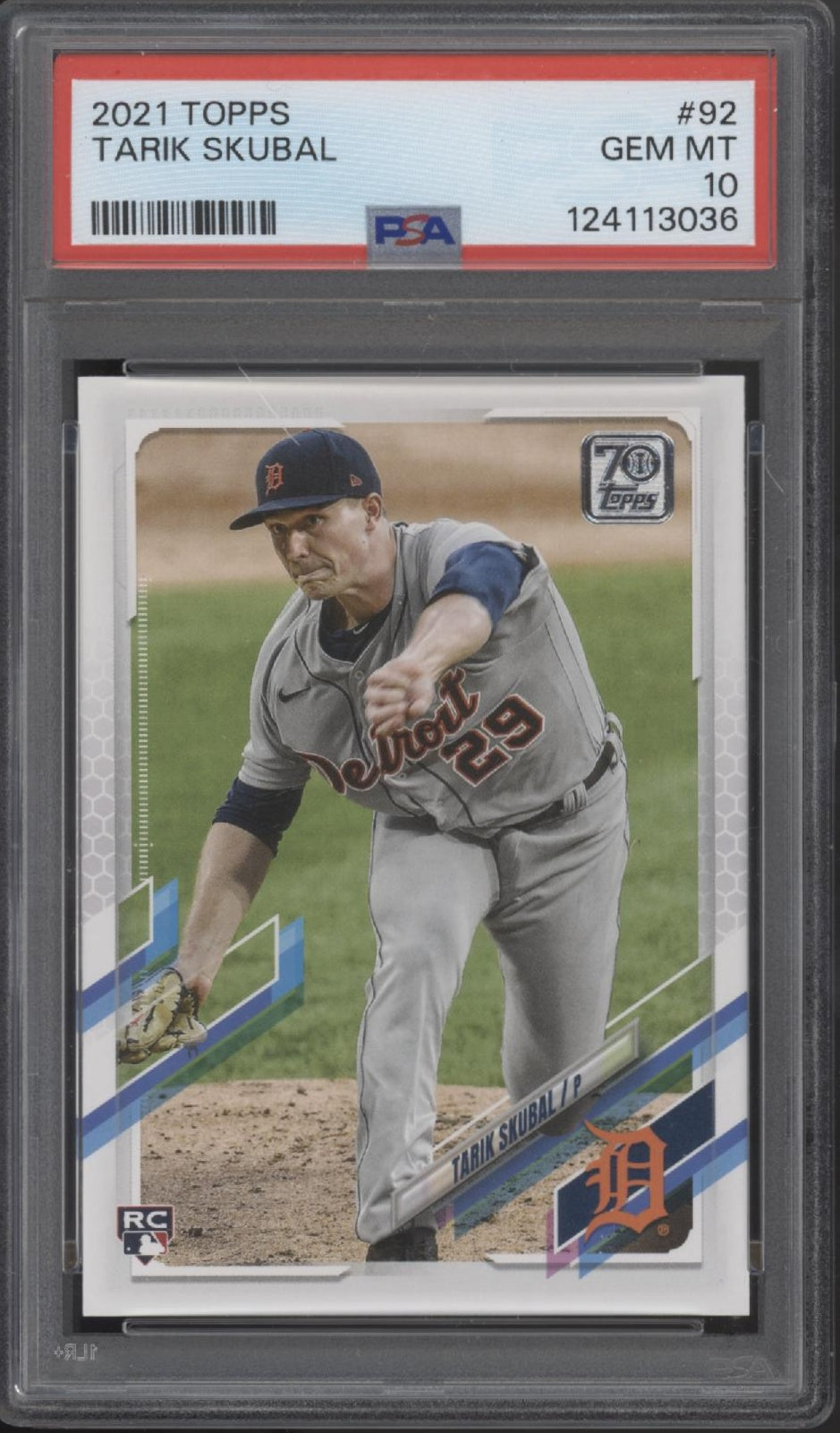 Tarik Skubal 2021 Topps Series 1 RC #92 PSA 10 #2