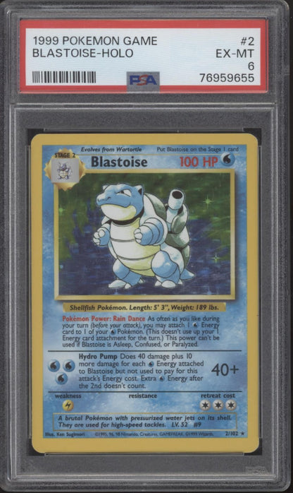 Blastoise Pokemon Base Set Holo #2 PSA 6