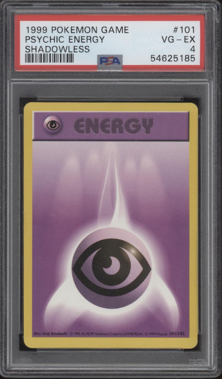 Psychic Energy Pokemon Base Set Shadowless #101 PSA 4
