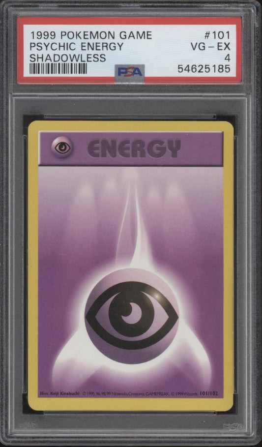 Psychic Energy Pokemon Base Set Shadowless #101 PSA 4