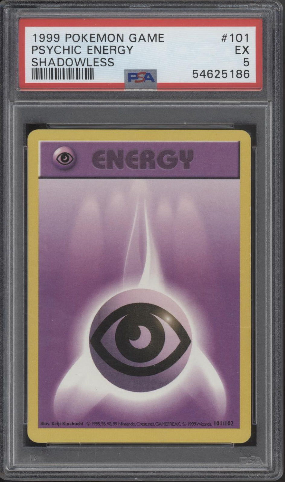 Psychic Energy Pokemon Base Set Shadowless #101 PSA 5