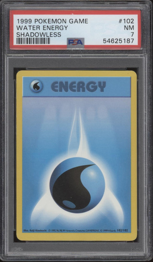Water Energy Pokemon Base Set Shadowless #102 PSA 7