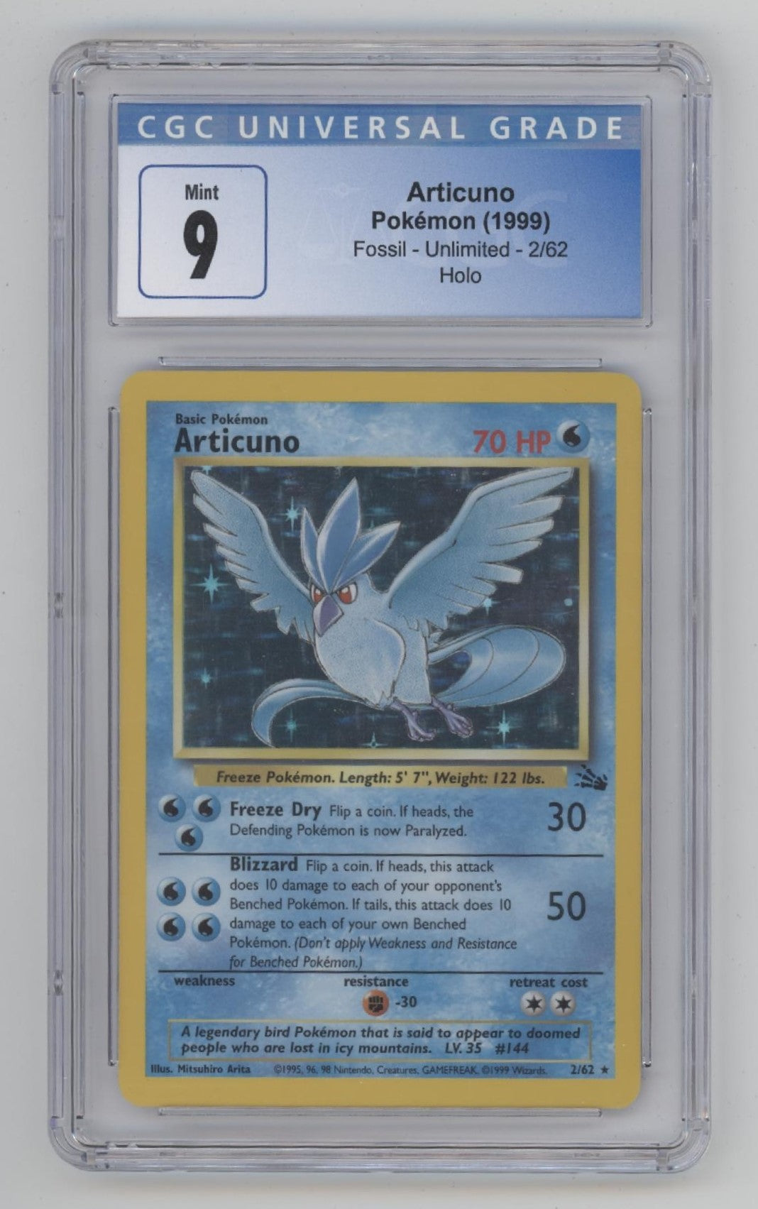 Articuno Pokemon Fossil Holo #2 CGC 9