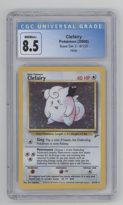 Clefairy Pokemon Base Set 2 Holo #6 CGC 8.5