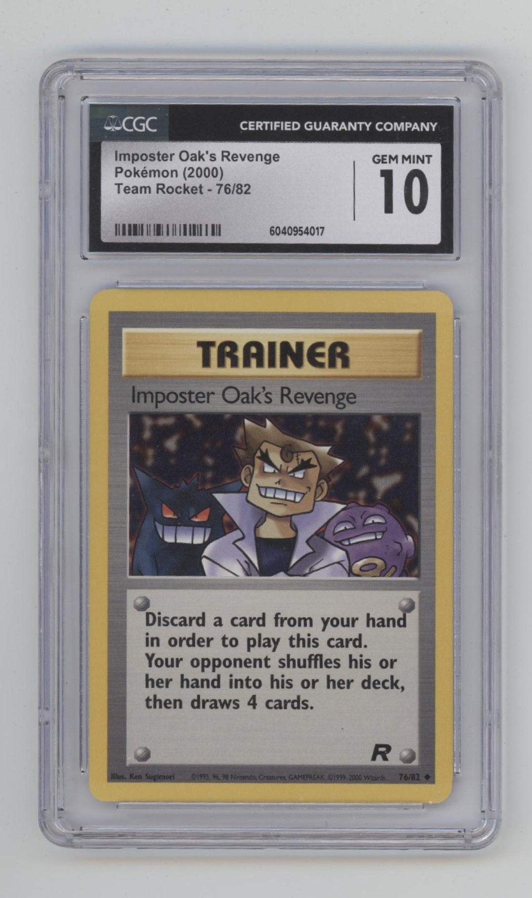 Imposter Oak's Revenge Pokemon Team Rocket #76 CGC 10