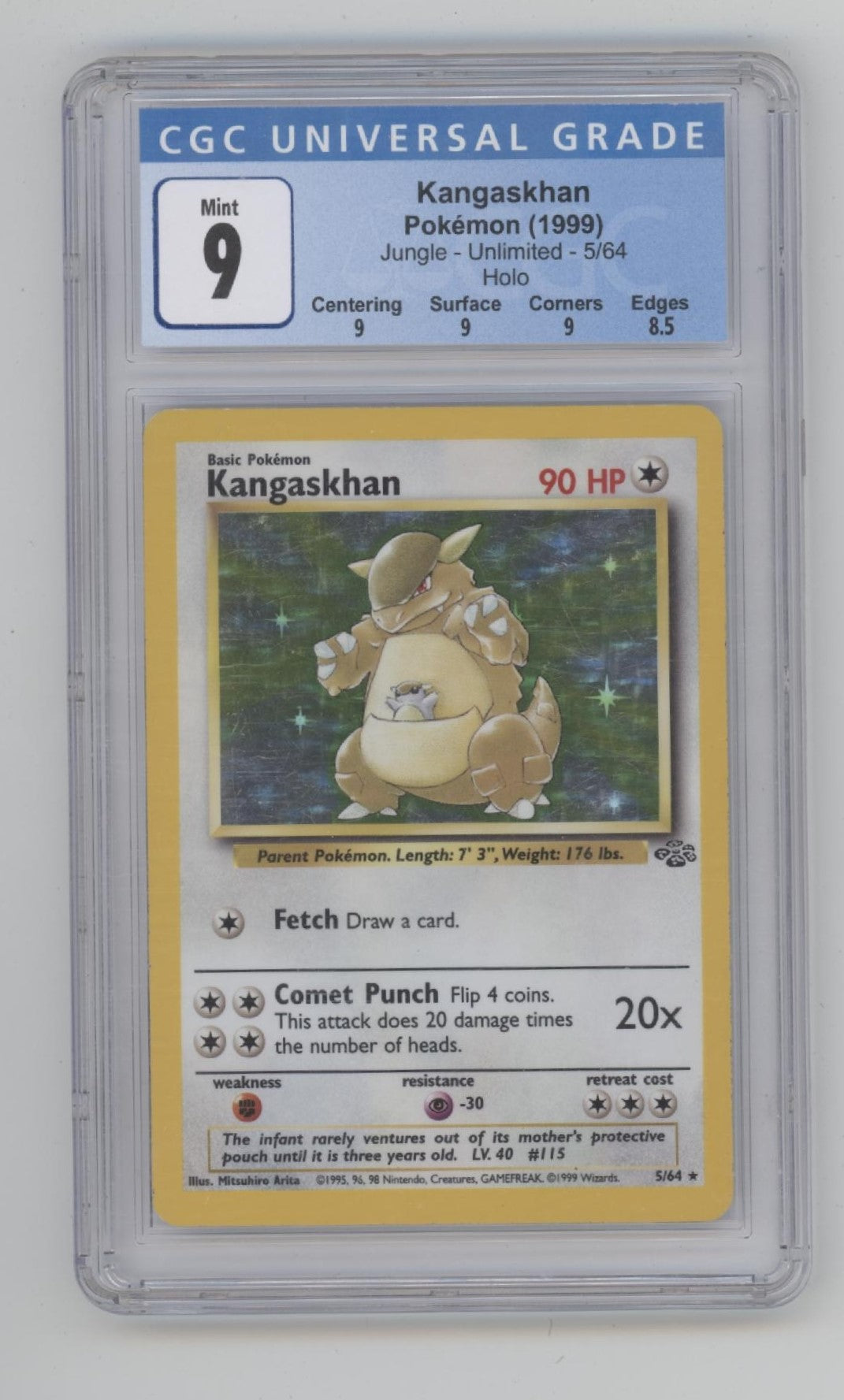 Kangaskhan Pokemon Jungle Holo #5 CGC 9