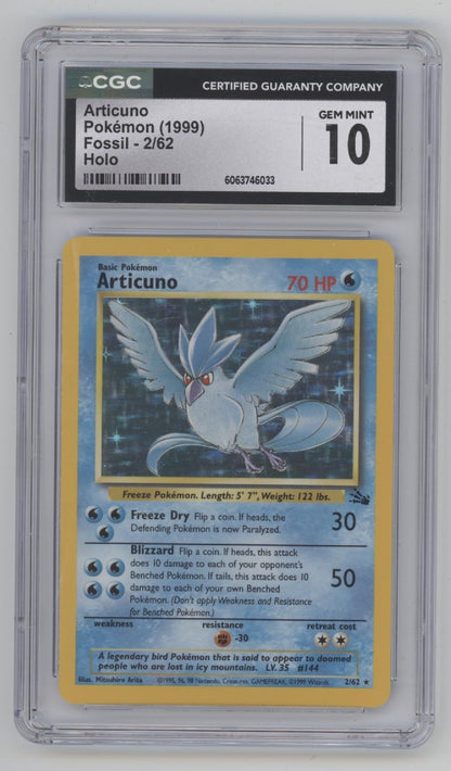 Articuno Pokemon Fossil Holo #2 CGC 10