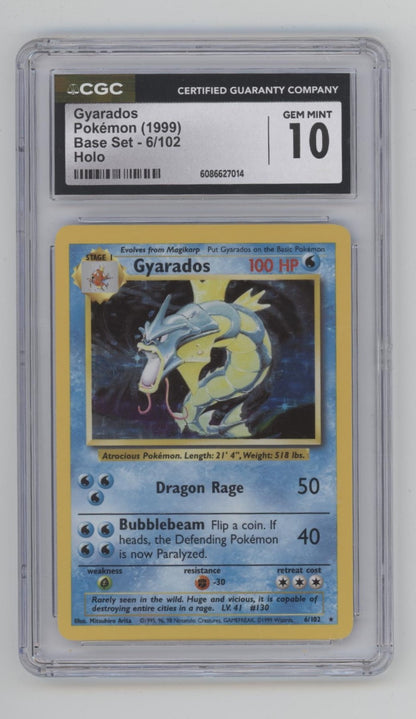 Gyarados Pokemon Base Set Holo #6 CGC 10