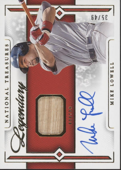 Mike Lowell 2024 Panini National Treasures Legendary Bat Relic Auto 35/49