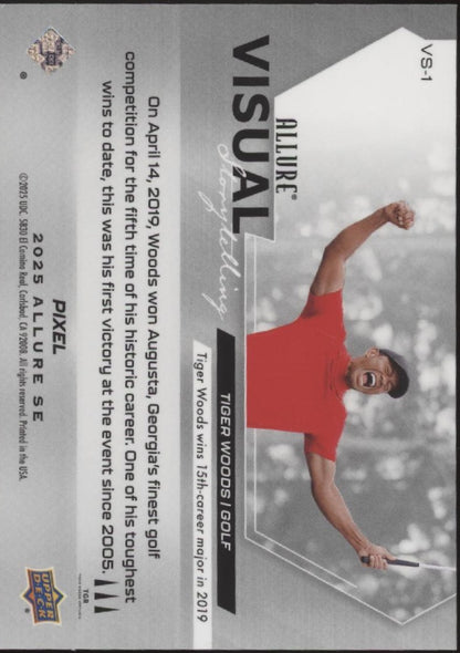 Tiger Woods 2025 Upper Deck Allure SE Visual Storytelling Pixel #VS-1