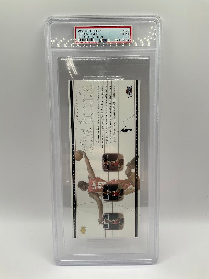 LeBron James 2003 Upper Deck Box Set Oversize Evolution of the Dunk #LJ2 PSA 8