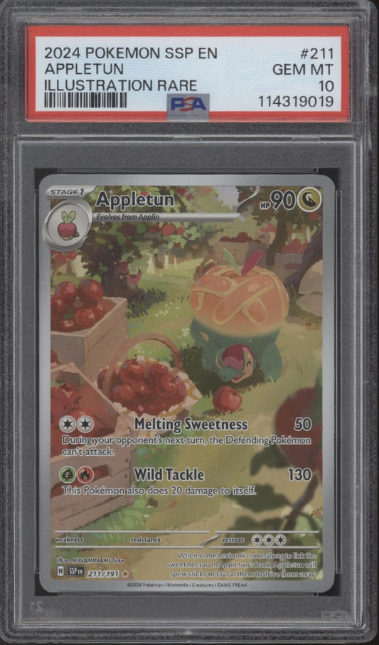Appletun Pokemon Surging Sparks Illustration Rare #211 PSA 10