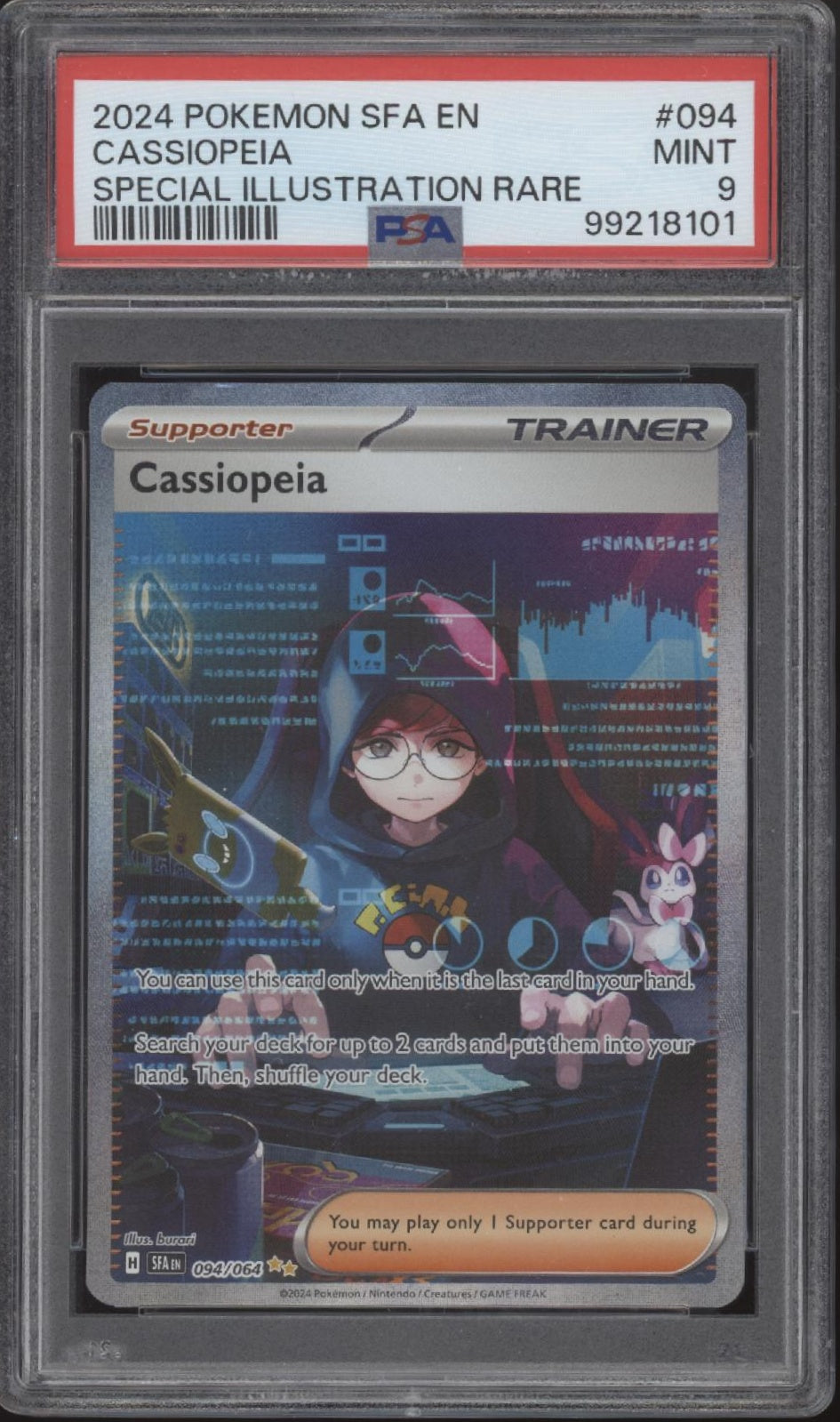 Cassiopeia Pokemon Shrouded Fable Special Illustration Rare #094 PSA 9