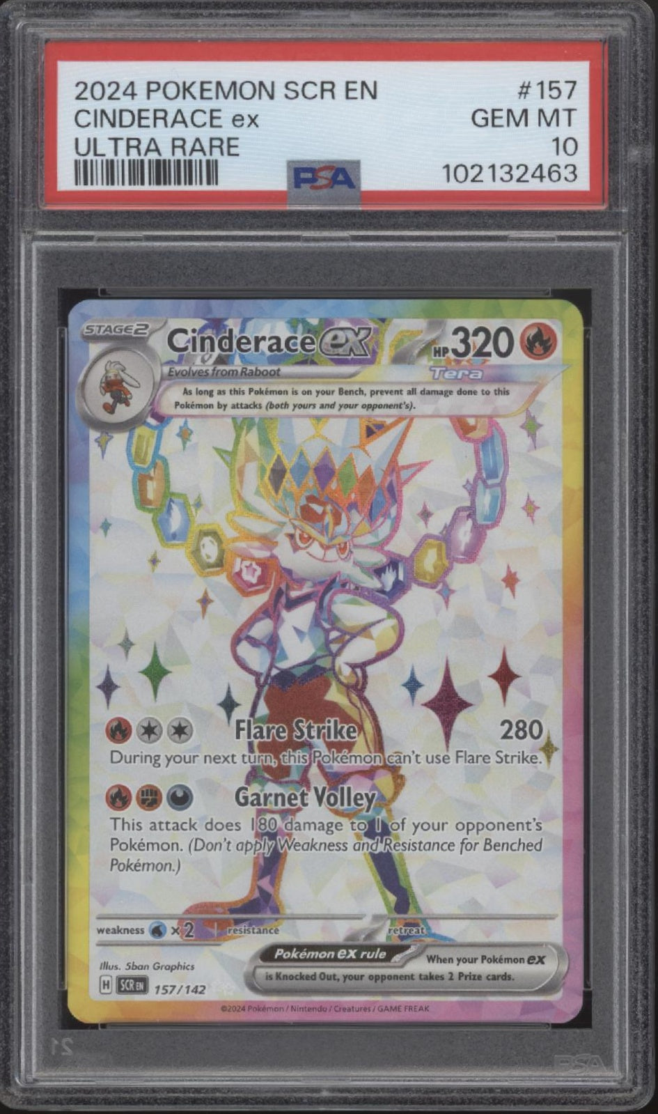 Cinderace ex Pokemon Stellar Crown Ultra Rare #157 PSA 10