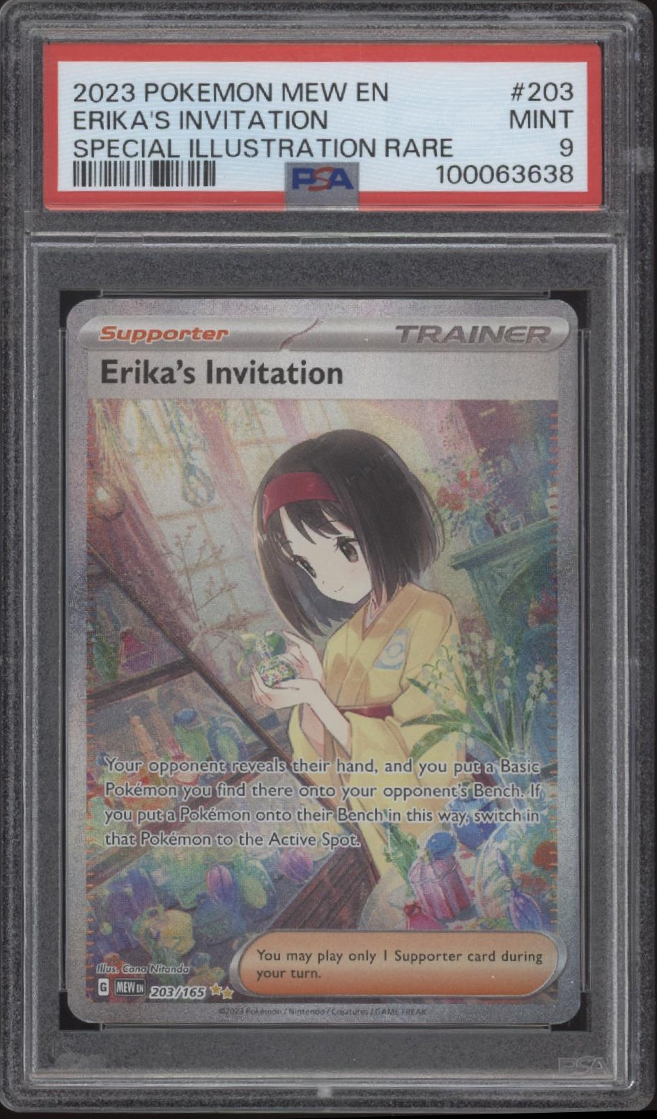 Erika's Invitation Pokemon 151 Special Illustration Rare #203 PSA 9