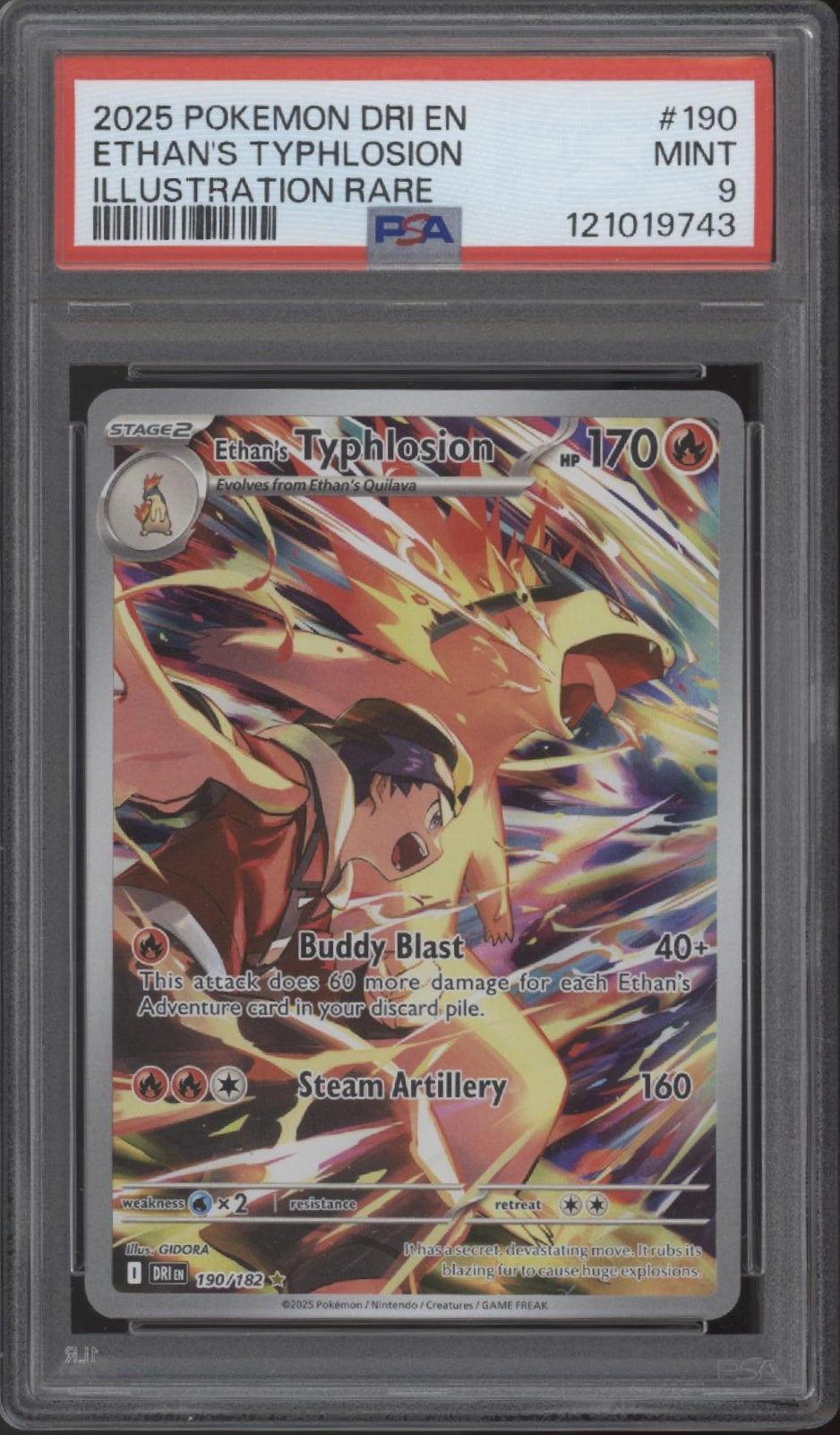 Ethan's Typhlosion Pokemon Destined Rivals Illustration Rare #190 PSA 9