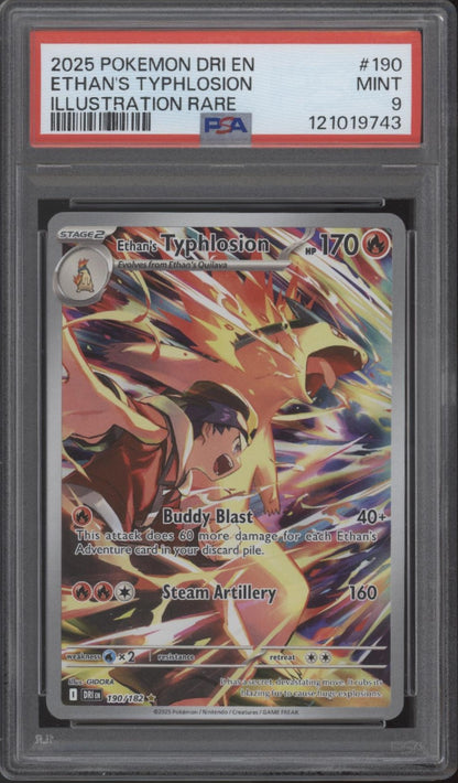Ethan's Typhlosion Pokemon Destined Rivals Illustration Rare #190 PSA 9