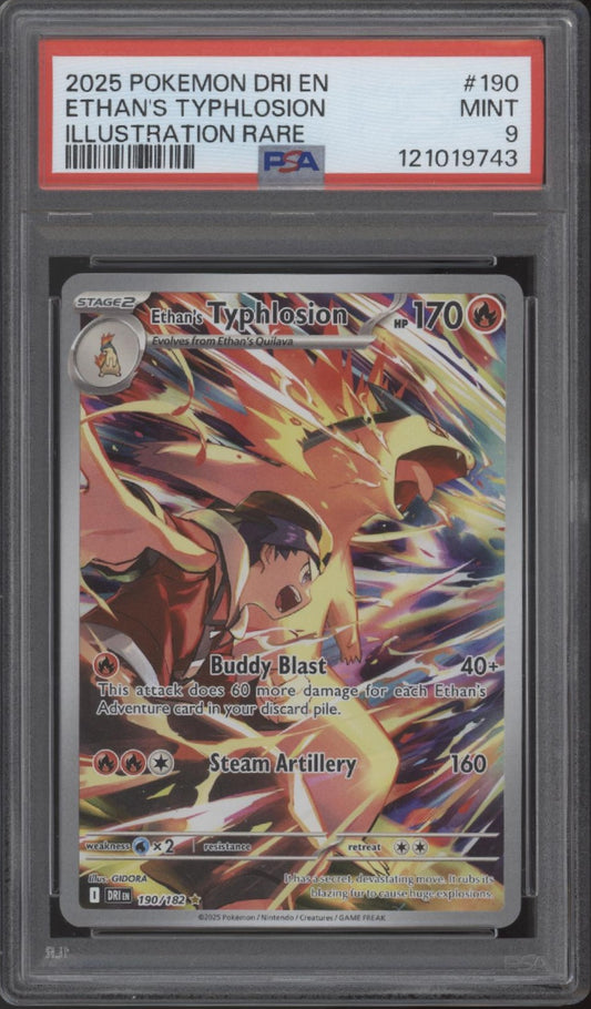 Ethan's Typhlosion Pokemon Destined Rivals Illustration Rare #190 PSA 9