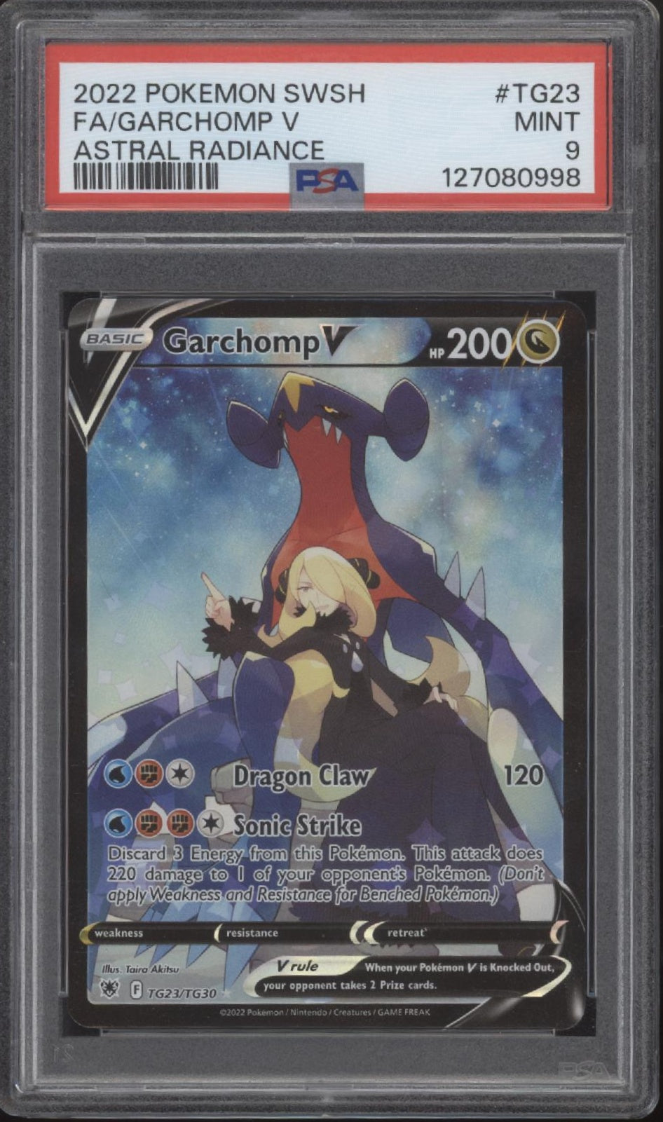 Garchomp V Pokemon Astral Radiance Full Art #TG23 PSA 9