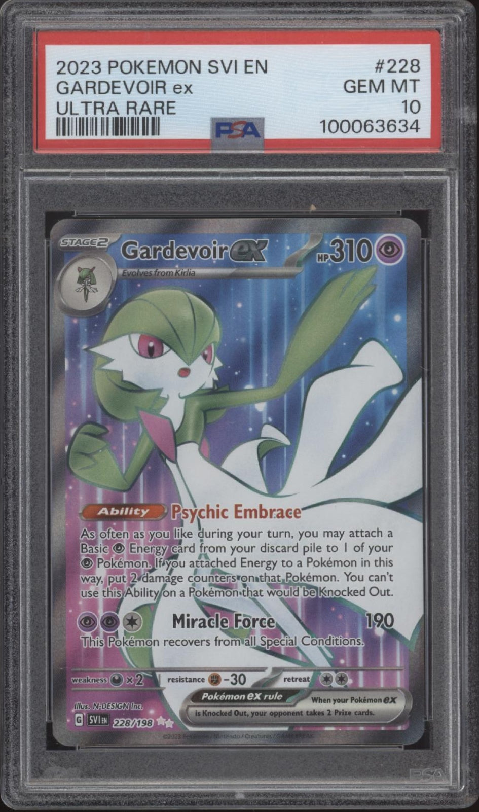 Gardevoir ex Pokemon Scarlet & Violet Ultra Rare #228 PSA 10