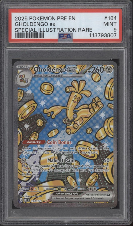 Gholdengo ex Pokemon Prismatic Evolutions Special Illustration Rare #164 PSA 9 #2