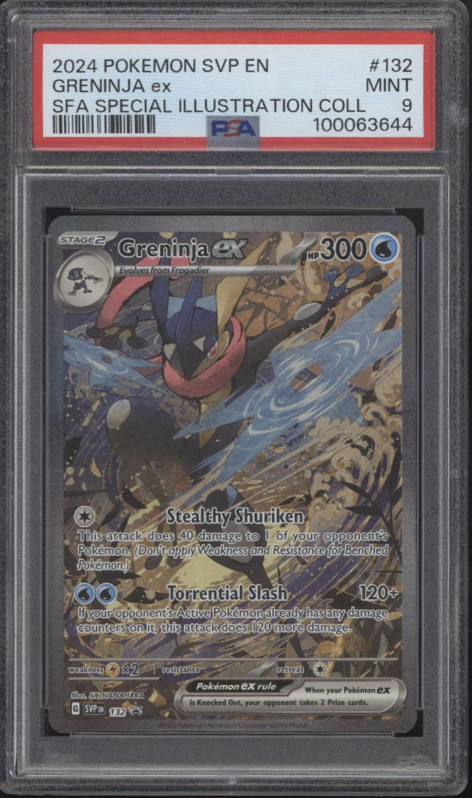Greninja ex Pokemon Shrouded Fable Special Illustration Rare #132 PSA 9