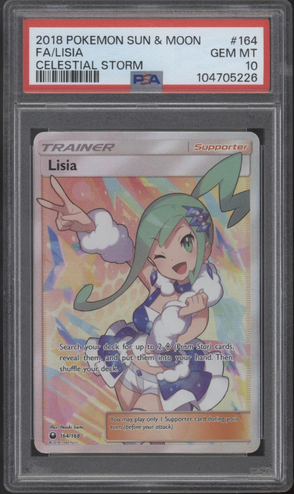 Lisia Pokemon Celestial Storm Full Art #164 PSA 10