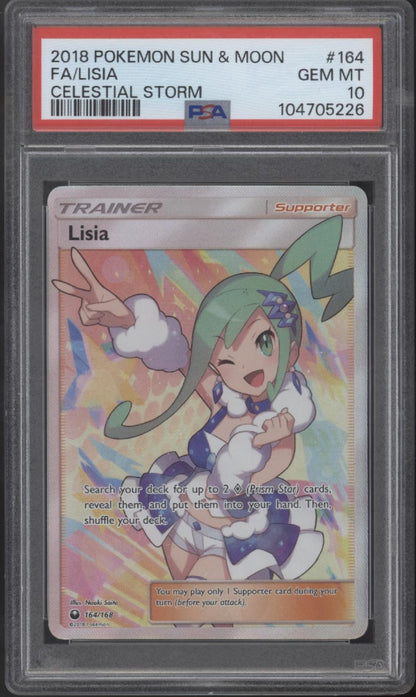 Lisia Pokemon Celestial Storm Full Art #164 PSA 10