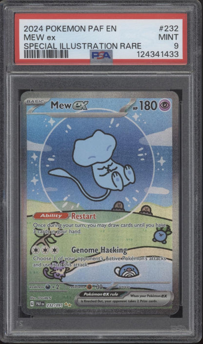 Mew ex Pokemon Paldean Fates Special Illustration Rare #232 PSA 9
