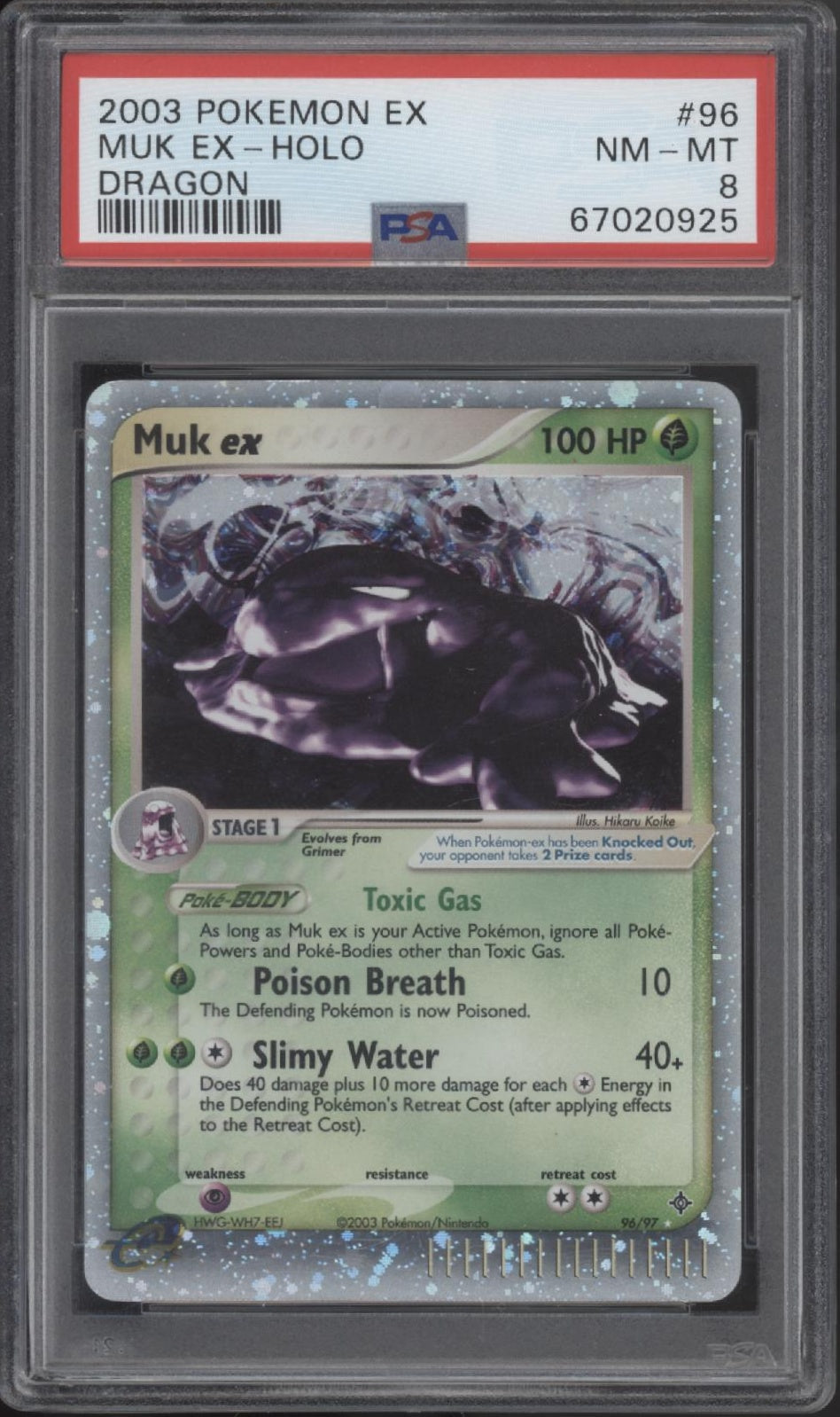 Muk ex Pokemon ex Dragon Holo #96 PSA 8