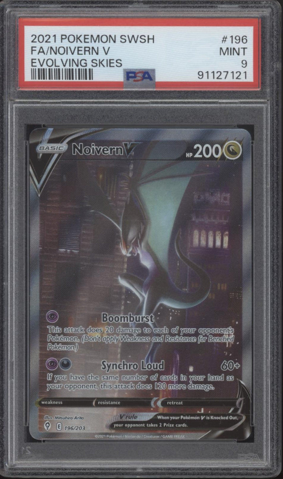 Noivern V Pokemon Evolving Skies Full Art #196 PSA 9