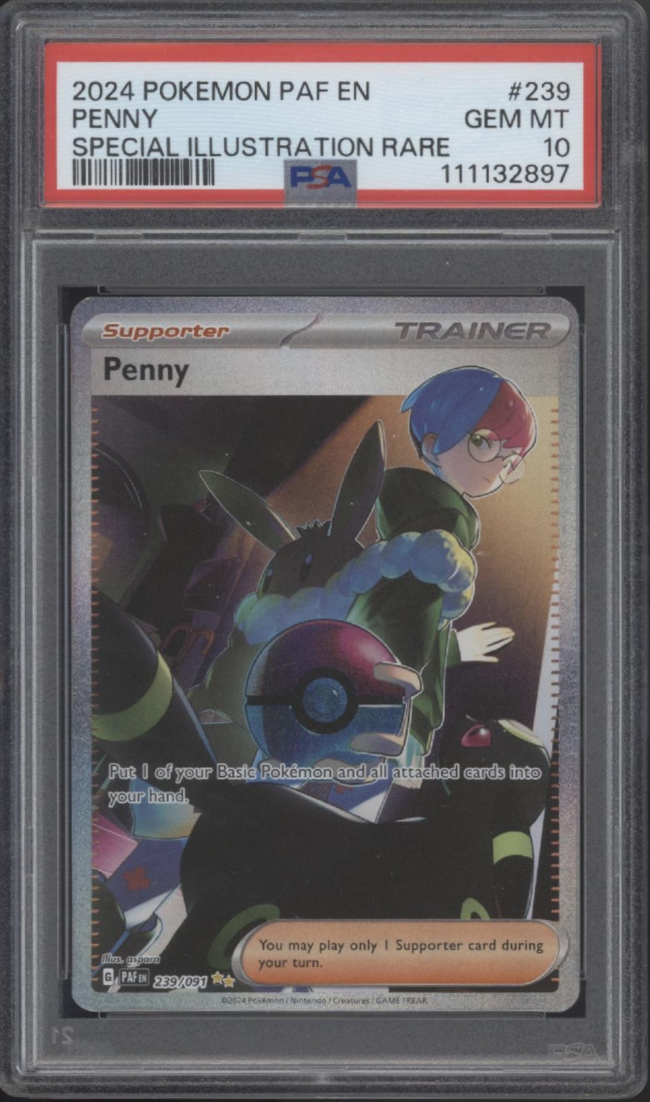 Penny Pokemon Paldean Fates Special Illustration Rare #239 PSA 10