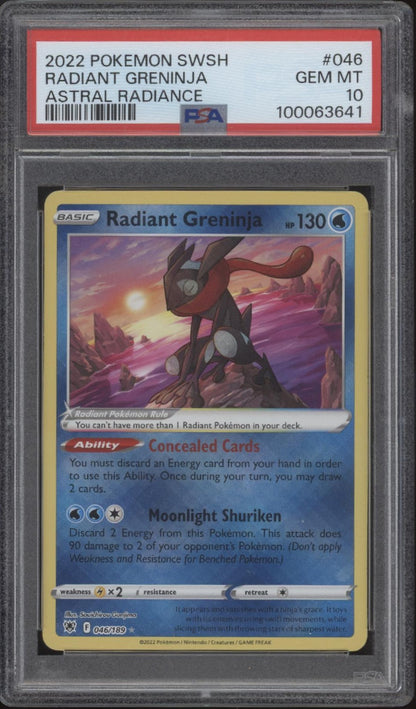 Radiant Greninja Pokemon Astral Radiance #046 PSA 10
