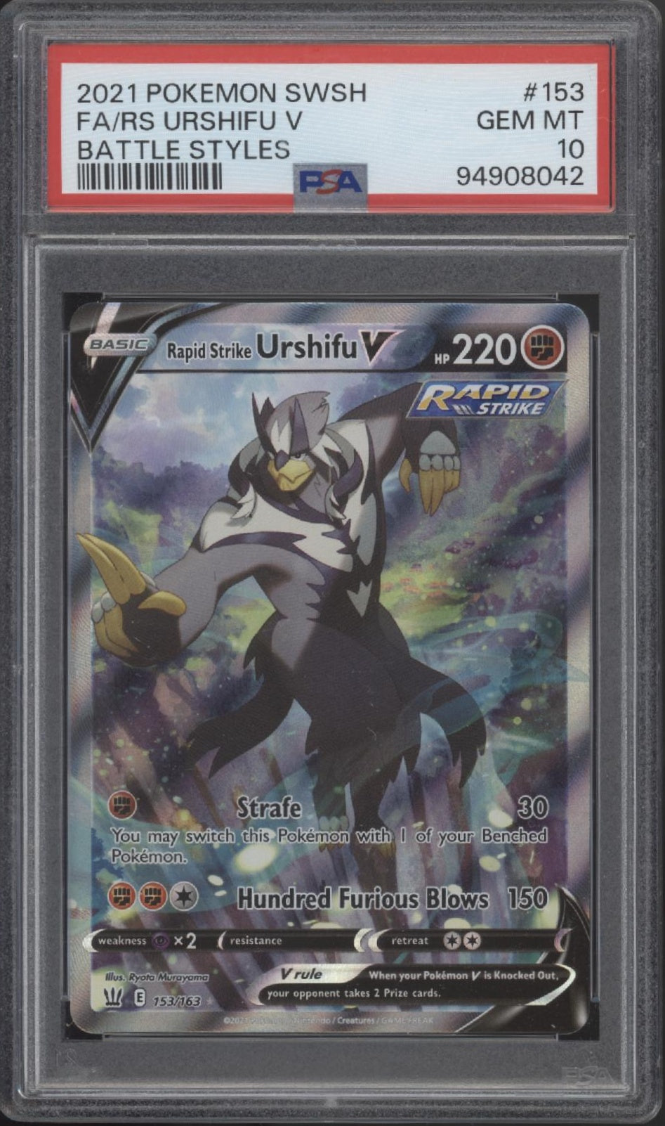 Rapid Strike Urshifu V Pokemon Battle Styles Full Art #153 PSA 10