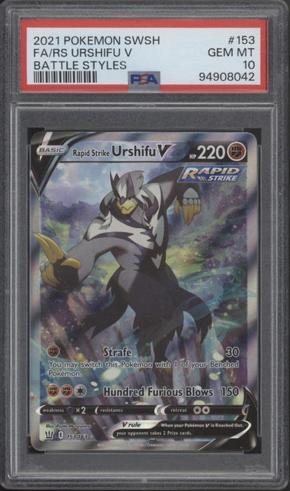 Rapid Strike Urshifu V Pokemon Battle Styles Full Art #153 PSA 10