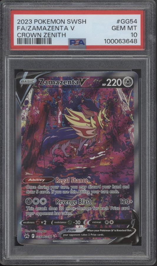 Zamazenta V Pokemon Crown Zenith Full Art #GG54 PSA 10