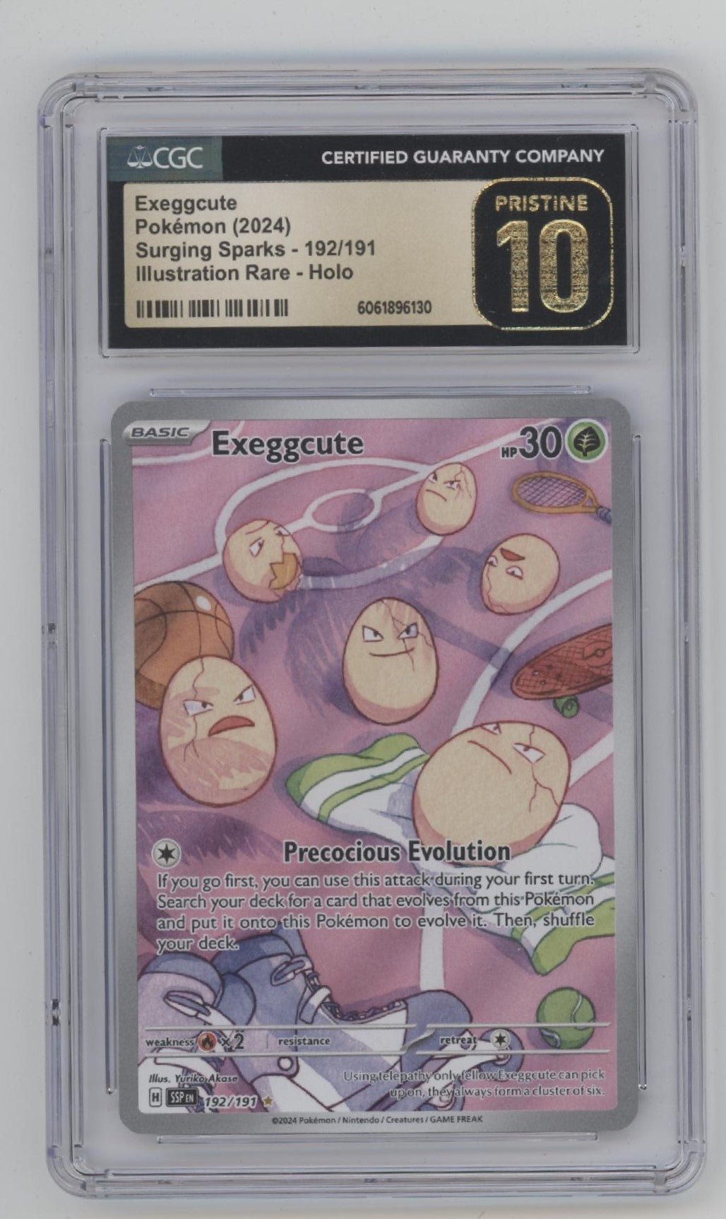 Exeggcute Pokemon Surging Sparks Illustration Rare Holo #192 CGC 10 Pristine