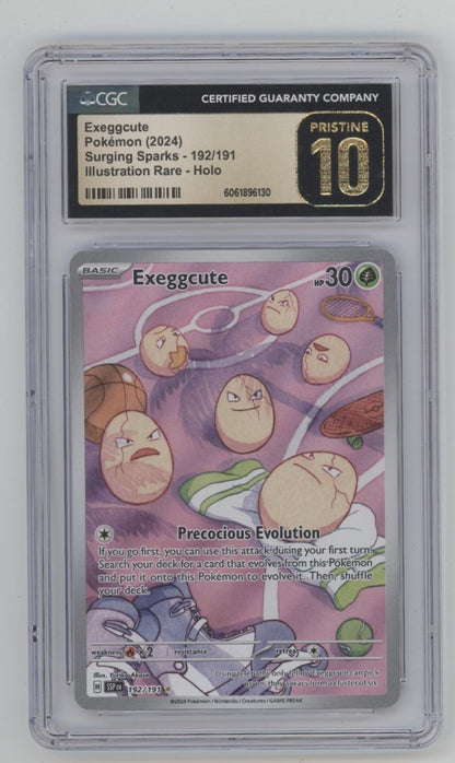 Exeggcute Pokemon Surging Sparks Illustration Rare Holo #192 CGC 10 Pristine