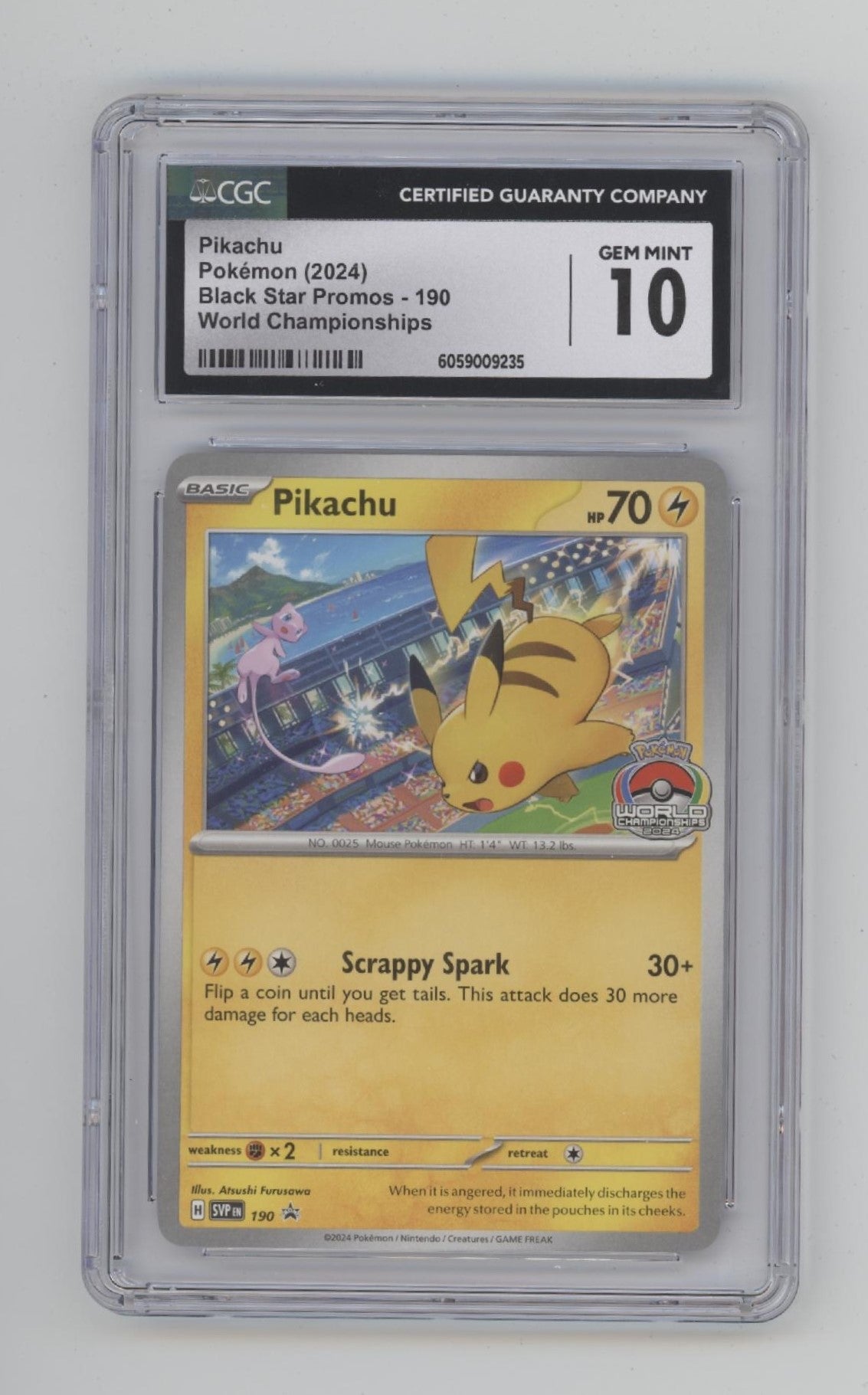 Pikachu Pokemon Scarlet & Violet Promo World Champions #190 CGC 10 #3