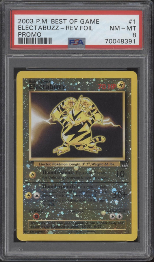 Electabuzz Pokemon Best of Game Promo Reverse Foil #1 PSA 8