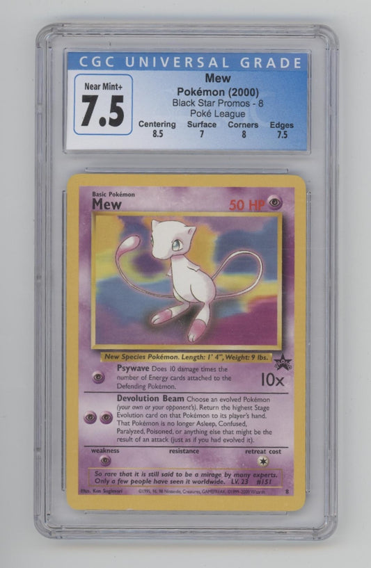 Mew Pokemon Black Star Promos Poke League #8 CGC 7.5