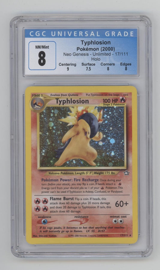 Typhlosion Pokemon Neo Genesis Holo #17 CGC 8