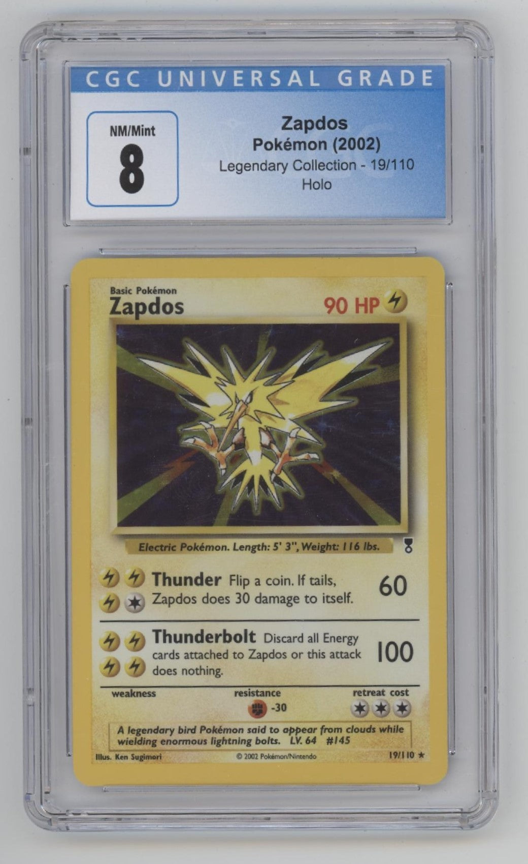 Zapdos Pokemon Legendary Collection Holo #19 CGC 8