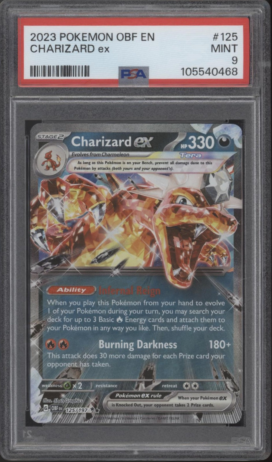 Charizard ex Pokemon Obsidian Flames #125 PSA 9、Collector Store LLC Gaming、kayou