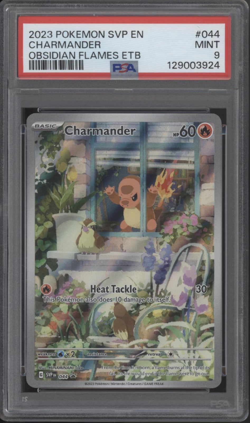 Charmander Pokemon Obsidian Flames Elite Trainer Box #044 PSA 9