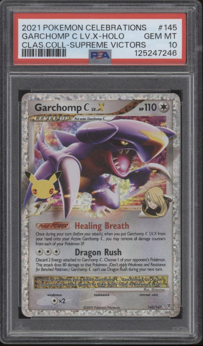 Garchomp C Lv. X Pokemon Celebrations Classic Coll Supreme Victors Holo PSA 10