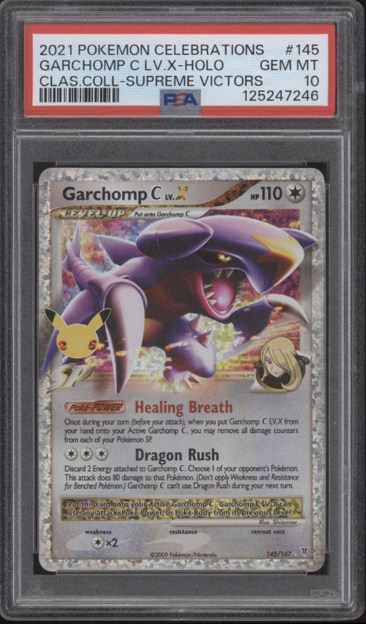 Garchomp C Lv. X Pokemon Celebrations Classic Coll Supreme Victors Holo PSA 10