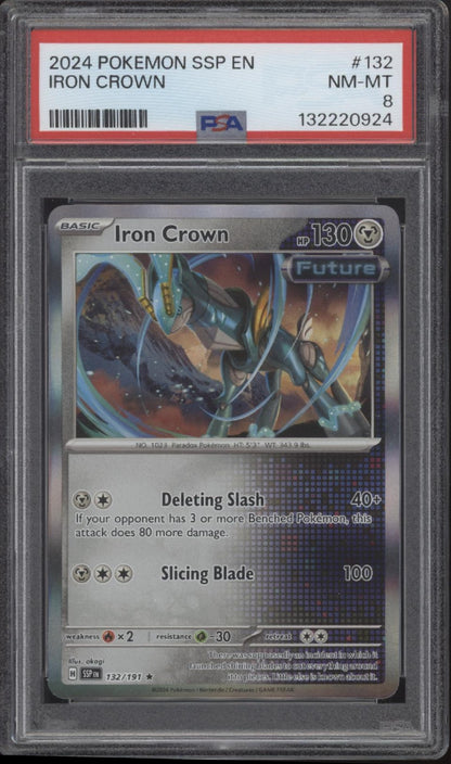 Iron Crown Pokemon Surging Sparks #132 PSA 8
